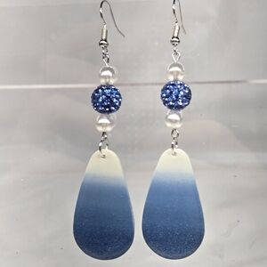 Chic Blue and Silver Gradient Earrings
